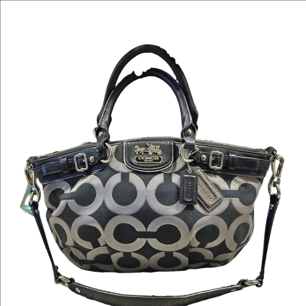 Coach Black and Gray Signature Tote Bag